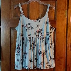 Super soft fully lined gray floral babydoll